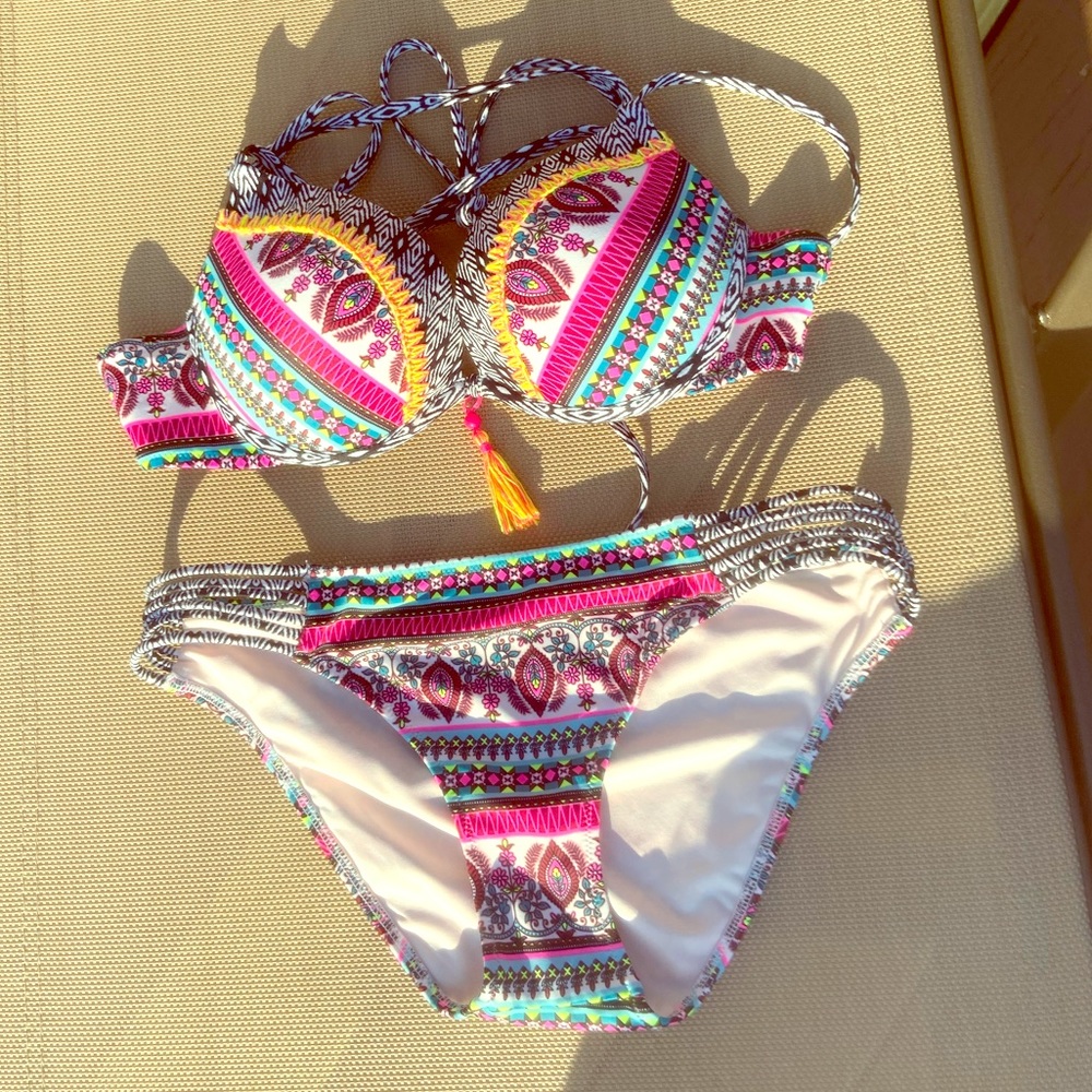 Bohemian style bikini top and bottom